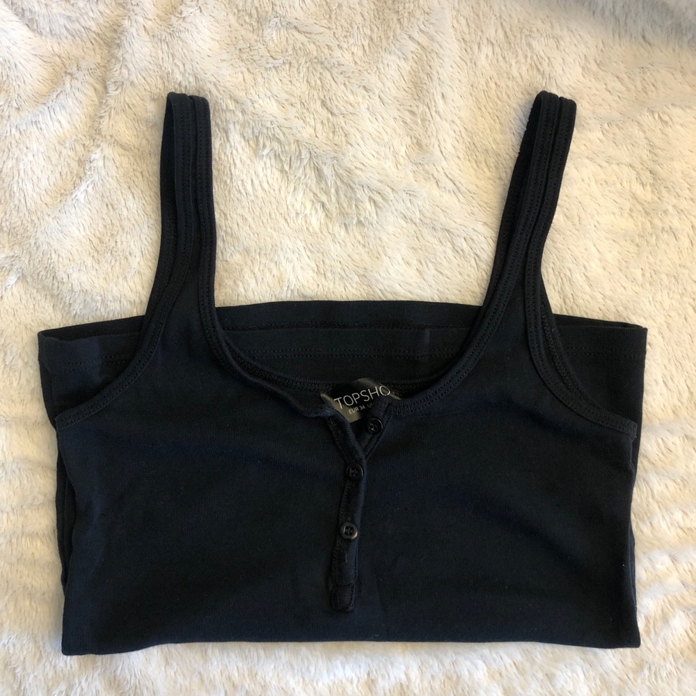 Topshop - Ribbed Button Tank